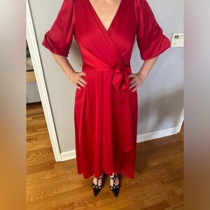Red Formal Wrap Dress